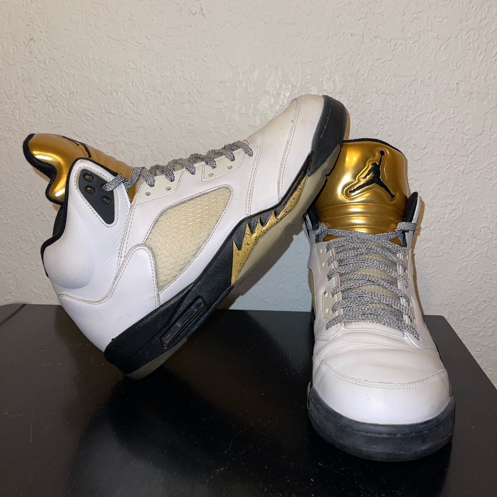 Size 12 - Jordan 5 Retro Olympic 2016 White Gold 136027-133 AUTHENTIC